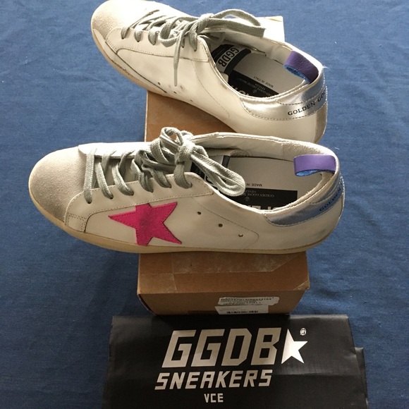 Golden Goose Superstar White/Navy/Multi sz 39 NIB - Picture 3 of 7